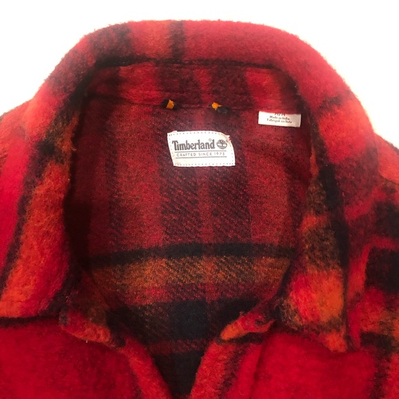 Timberland Wool Blend Flannel Plaid Overshirt - Picture 4 of 5
